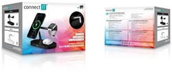 CONNECT IT MultiCharge 5 v 1 MagSafe Wireless Fast Charge bezdrátová nabíječka, ČERNÁ