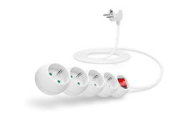 Connect IT prodlužovací kabel 230 V, 4 zásuvky, 3m, s vypínačem (bílý)