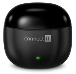 CONNECT IT True Wireless SonicBass sluchátka do uší s mikrofonem, ČERNÁ