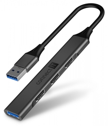 Connect IT USB-A hub, (1xUSB-A 3.0, 3xUSB-A 2.0), externí, antracitový