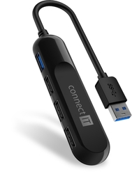 Connect IT USB-A hub USB 3.0, externí, černý