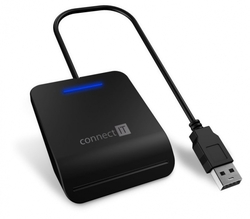 CONNECT IT USB čtečka eObčanek a čipových karet, černá