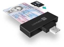 Connect IT USB čtečka eObčanek a čipových karet, černá