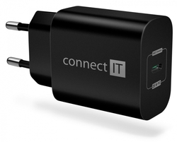 CONNECT IT Voyager2 nabíjecí adaptér 1×USB-C, 25W PD, černá