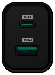 CONNECT IT Wanderer2 GaN nabíjecí adaptér 1×USB-C + 1xUSB-A, 33W PD, černá