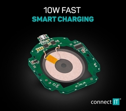 Connect IT WiFast bezdrátová nabíječka, 10 W, černá