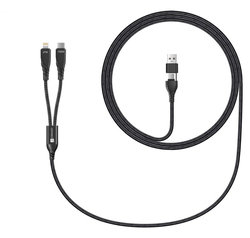 CONNECT IT Wirez 4in1 1x USB-C, 1x Lightning, 1,25 m, ČERNÝ