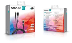 CONNECT IT Wirez 4in1 1x USB-C, 1x Lightning, 1,25 m, ČERNÝ