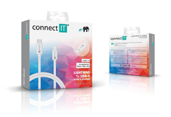 CONNECT IT Wirez USB-C -> Lightning, 27 W, 1 m, bílá