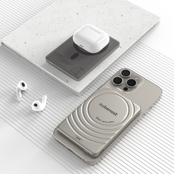 Cubenest Magnetická bezdrátová powerbanka SlimDual 5000 mAh S1B3D - titanová