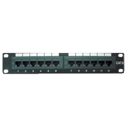 DATACOM Patch panel 10" UTP 12 port CAT6 DUAL 1U BK