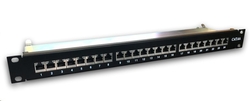 DATACOM Patch panel 19" STP 24 port CAT6A LSA 1U BK (3x8p) / VL