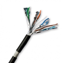 DATACOM S/FTP drát CAT7 PE,Fca 100m, plášť černý OUTDOOR