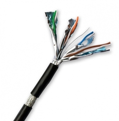 DATACOM S/FTP drát CAT7 PE,Fca 500m cívka, plášť černý OUTDOOR