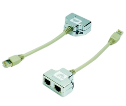 DATACOM "Y" adaptér STP CAT5E PC / TEL+TEL