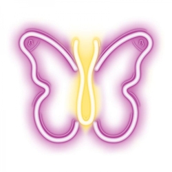 Dekorativní LED neon Motýl růžový