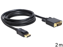 Delock kabel DisplayPort (samec) na DVI 24+1 (samec), 2m (82591)