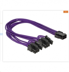 Delock napájecí kabel PCI Express 6 pin samice > 2 x 8 pin samec textilní stínění fialové