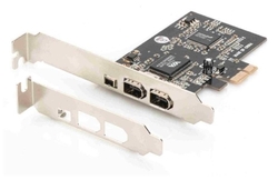 Digitus Karta rozhraní IEEE 1394a, PCIexpress, 3 port 1x ext.1394mini, 2x ext. 1394a Porty