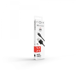 Dlouhý datový a nabíjecí kabel FIXED s konektory USB/Lightning, 2 metry, MFI certifikace, černý