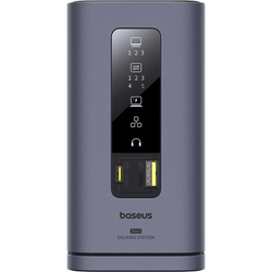 Dokovací stanice 11v1 Baseus Spacemate 100W 2xUSB-C, 4xUSB, 3xHDMI, 1xRJ45, 3,5mm jack šedá