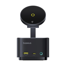 Dokovací stanice 7v1 Baseus MagPro 100W/15W Qi2, 2xUSB-C, 2xUSB, 1xHDMI, SD/microSD slot černá