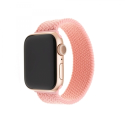 Elastický nylonový řemínek FIXED Nylon Strap pro Apple Watch 42/44/45mm, velikost XL, růžový