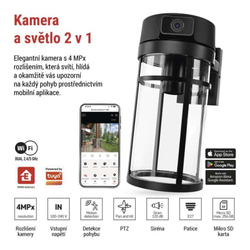 EMOS GoSmart Venkovní otočná kamera IP-1300 LANTERN s WiFi a světlem, černá