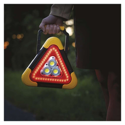EMOS LED varovný trojúhelník, nabíjecí, COB LED + červená LED