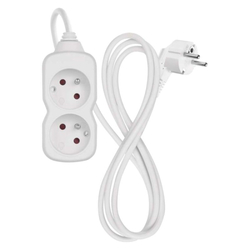 Emos prodlužovací kabel 1,4 m / 2 zásuvka / bílý / PVC / 1 mm2