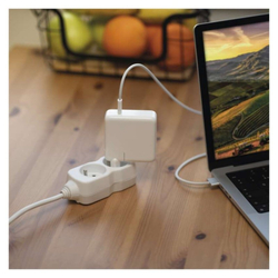 Emos prodlužovací kabel 2 m / 2 zásuvka / bílý / PVC / 1 mm2