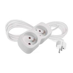 Emos prodlužovací kabel 2 m / 2 zásuvka / bílý / PVC / 1 mm2