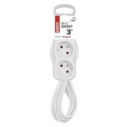Emos prodlužovací kabel 3 m / 2 zásuvka / bílý / PVC / 1 mm2