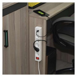 Emos prodlužovací kabel 3 m / 5 zásuvky / s vypínačem / bílý / 1×USB-A + 1×USB-C / 1,5 mm2