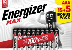 Energizer MAX Plus - Mikrotužka AAA/12 ks - 8+4 zdarma