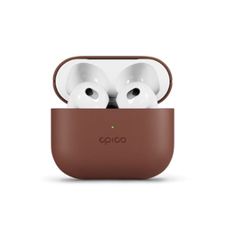 Epico Leather Case Airpods 4 - hnědá