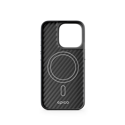 Epico Mag+ Hybrid Carbon Case - MagSafe compatible iPhone 15 Pro - černá