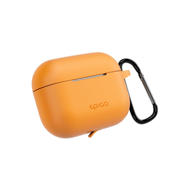Epico silikonové pouzdro s karabinou | AirPods Pro 3 | oranžová | bezpečnostní karabina
