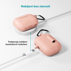 Epico silikonové pouzdro s karabinou | AirPods Pro 3 | růžová | bezpečnostní karabina