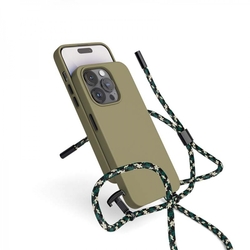 EPICO silikonový kryt se šňůrkou pro iPhone 14 Plus (6,7") - zelená