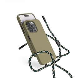EPICO silikonový kryt se šňůrkou pro iPhone 14 Plus (6,7") - zelená