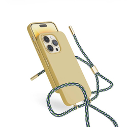 EPICO silikonový kryt se šňůrkou pro iPhone 14 Pro Max (6,1") - písková