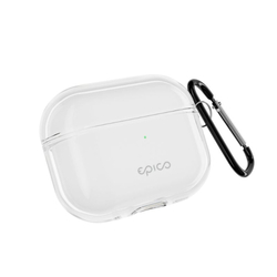 Epico transparentní pouzdro s karabinou AirPods Pro 3 - bílá transparentní