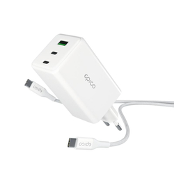 Epico UltraBoost GaN 100W síťová rychlonabíječka EA100 + 1,2m USB-C kabel - bílá