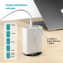 Epico UltraBoost GaN 140W Wall Charger EA140 - bílá
