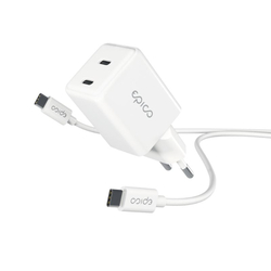 Epico UltraBoost GaN 35W síťová rychlonabíječka EA35 + 1,2m USB-C kabel - bílá