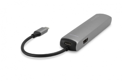 Epico USB-C HUB SLIM (4K HDMI & Ethernet) - silver, black cable