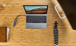 Epico USB-C HUB SLIM (4K HDMI & Ethernet) - silver, black cable