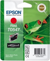 Epson T0547 Red Ultra Chrome Hi-Gloss 13ml pro Stylus Photo R800/R1800 - originální