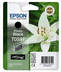 Epson T0591 Photo Black Ultra Chrome K3 13ml pro Stylus Photo R2400 - originální